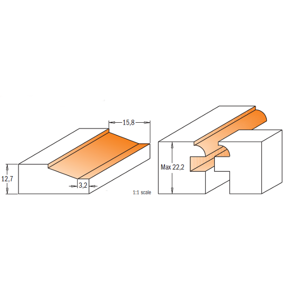 CMT 800.524.11 3-PIECE SMALL ARCH DOOR SET   S=1/2”