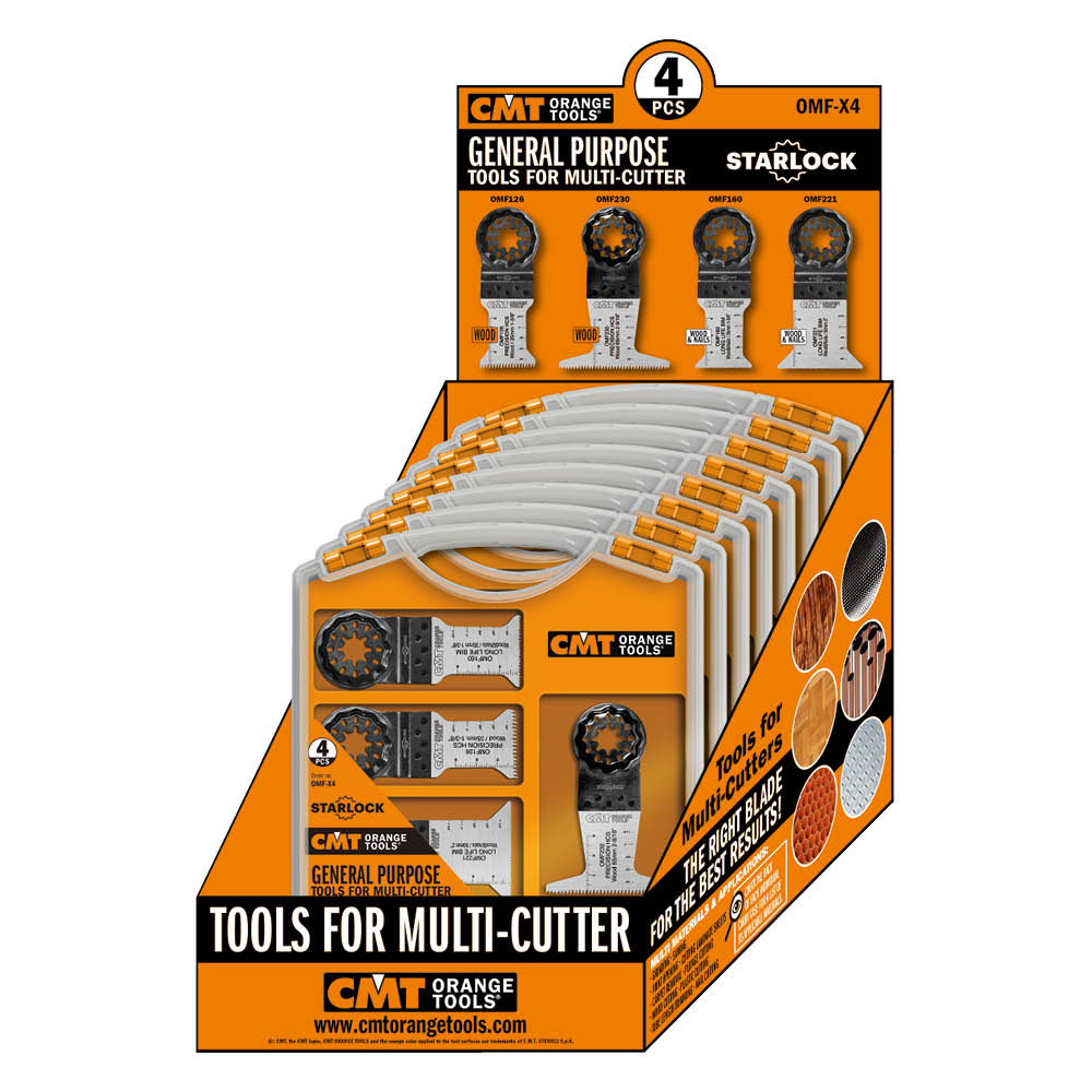 CMT OMF-X4 GENERAL PURPOSE SET FOR MULTI-CUTTERS (4-PCS.)