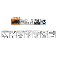CMT JT101B-5 JIG SAW BLADES WOOD/FINE STRAIGHT (HCS) 4”x 10TPI (5-PCS.)