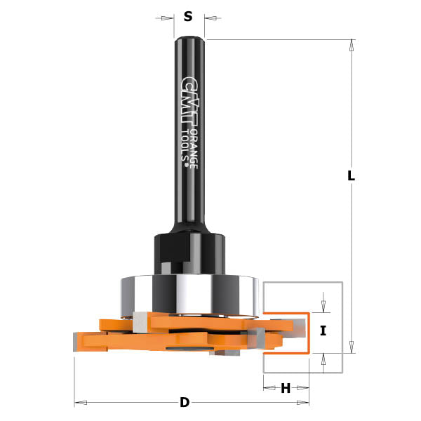 CMT 823.371.11A 3-FLUTE SLOT CUTTER FOR STRIPLOX® MINI  D=1-7/8”x9/32”  S=1/4”