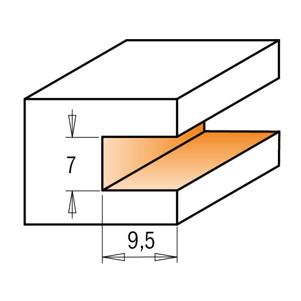 CMT 823.371.11A 3-FLUTE SLOT CUTTER FOR STRIPLOX® MINI  D=1-7/8”x9/32”  S=1/4”