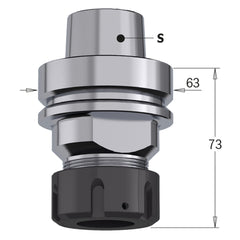 CMT 183.300.02 HSK-63F CHUCK FOR ER32 PRECISION COLLET LH