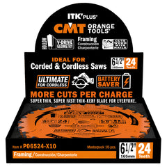 CMT P06540-X10 ITK-PLUS® ULTIMATE FINISH V-DRIVE 6-1/2”x5/8”<> (10-PC. BULK MASTERPACK)