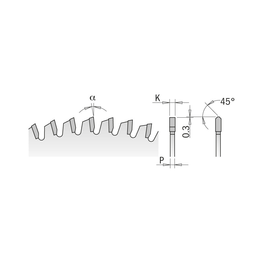 CMT 281.697.12M DOUBLE-SIDED - LAMINATE & MELAMINE 300x30mm  T=96 TCG (-3° NEG)