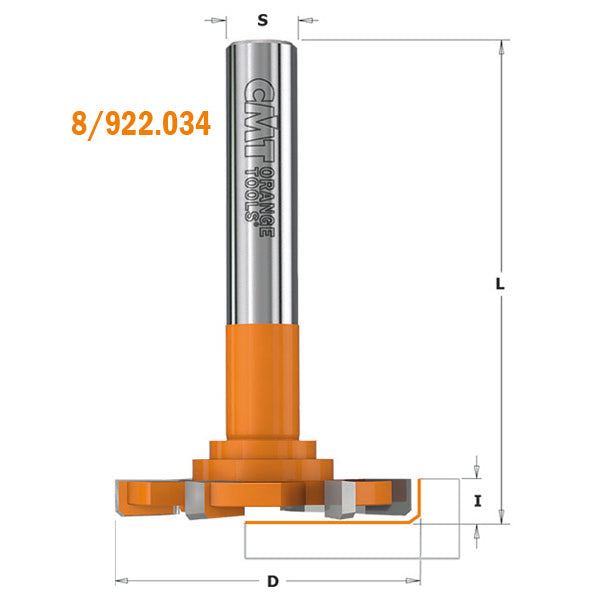 CMT 822.034.11 SOLID SURFACE - COUNTER-TOP TRIM ROUTER BITS D=2-3/64”x1/4”  S=1/2”