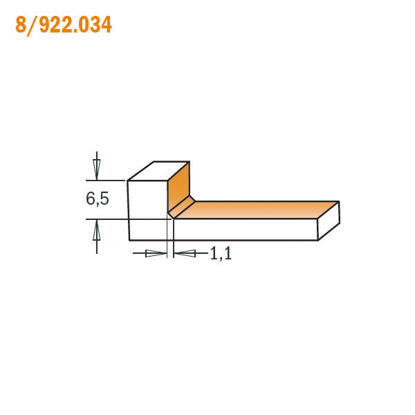 CMT 822.034.11 SOLID SURFACE - COUNTER-TOP TRIM ROUTER BITS D=2-3/64”x1/4”  S=1/2”