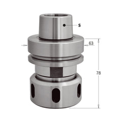 CMT 183.320.01 HSK-63F CHUCK FOR EOC25 PRECISION COLLET DIN6388 RH/LH