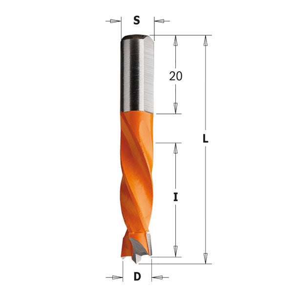 CMT 306.055.12 DOWEL DRILL 7/32”x30x55.5mm  LH