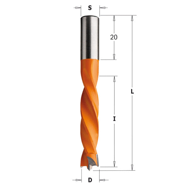 CMT 307.055.11 DOWEL DRILL 7/32”x40x67mm RH