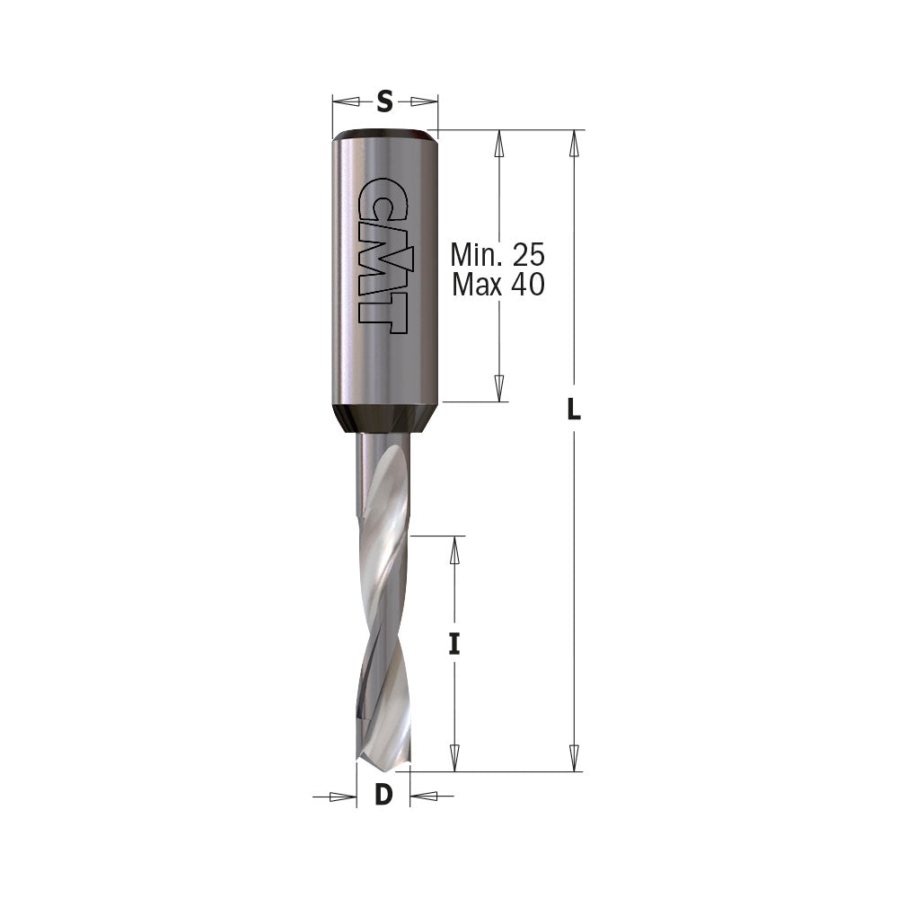 CMT 310.020.22 DOWEL DRILL 2x12x57.5mm LH