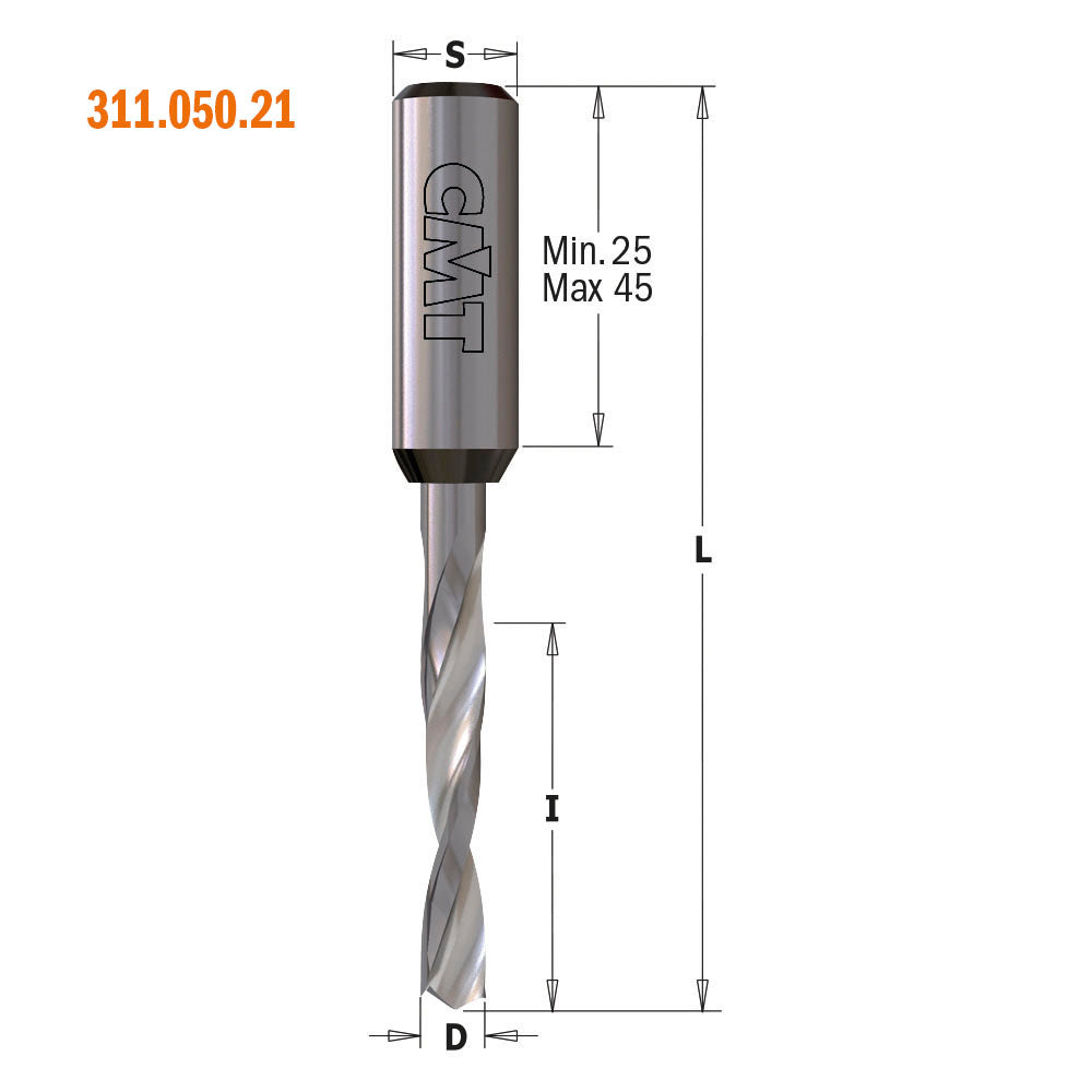 CMT 311.080.21 DOWEL DRILL 5/16”x35x70mm  RH
