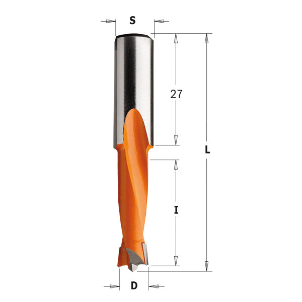 CMT 310.040.11 DOWEL DRILL 5/32”x18x57.5mm RH