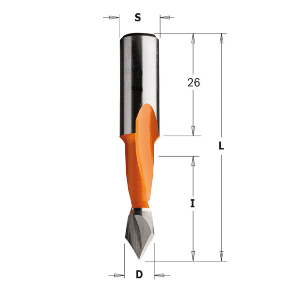 CMT 313.100.12 DOWEL DRILL FOR THROUGH HOLE 10x27x57.5mm  LH