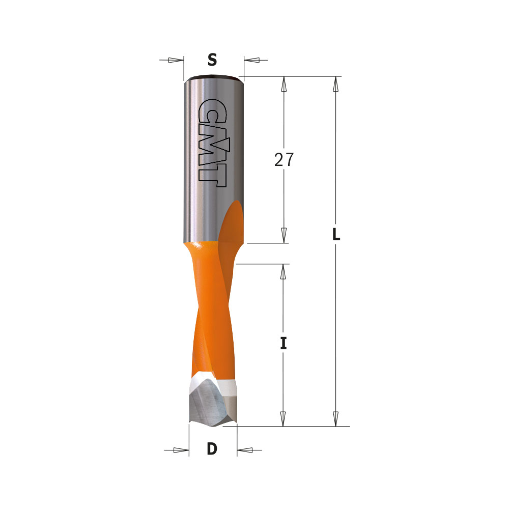 CMT 310.060.41 DOWEL DRILL 6x27x57.5mm RH