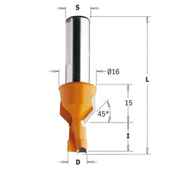 CMT 376.100.12 DOWEL DRILL WITH COUNTERSINK 10x12x57mm  S=10x28mm  LH