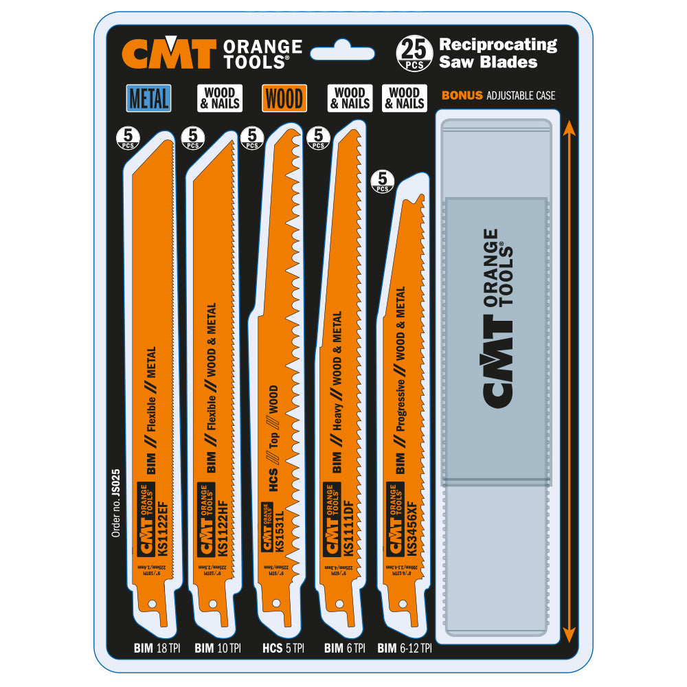 CMT JS025 RECIPROCATING SAW BLADE SET  (25-PCS.)