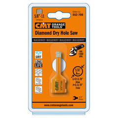 CMT 552-712 DIAMOND DRY HOLE SAW D=1/2”x1-3/8”x2-3/8’’  S=5/8”-11