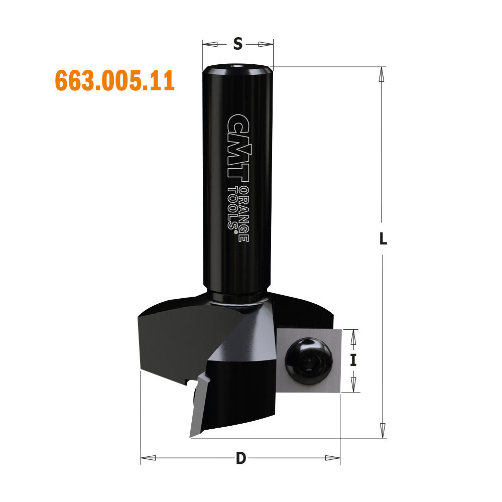 CMT 663.005.11 SPOILBOARD SURFACING ROUTER CUTTERS WITH INSERT KNIVES D=1-1/2’’