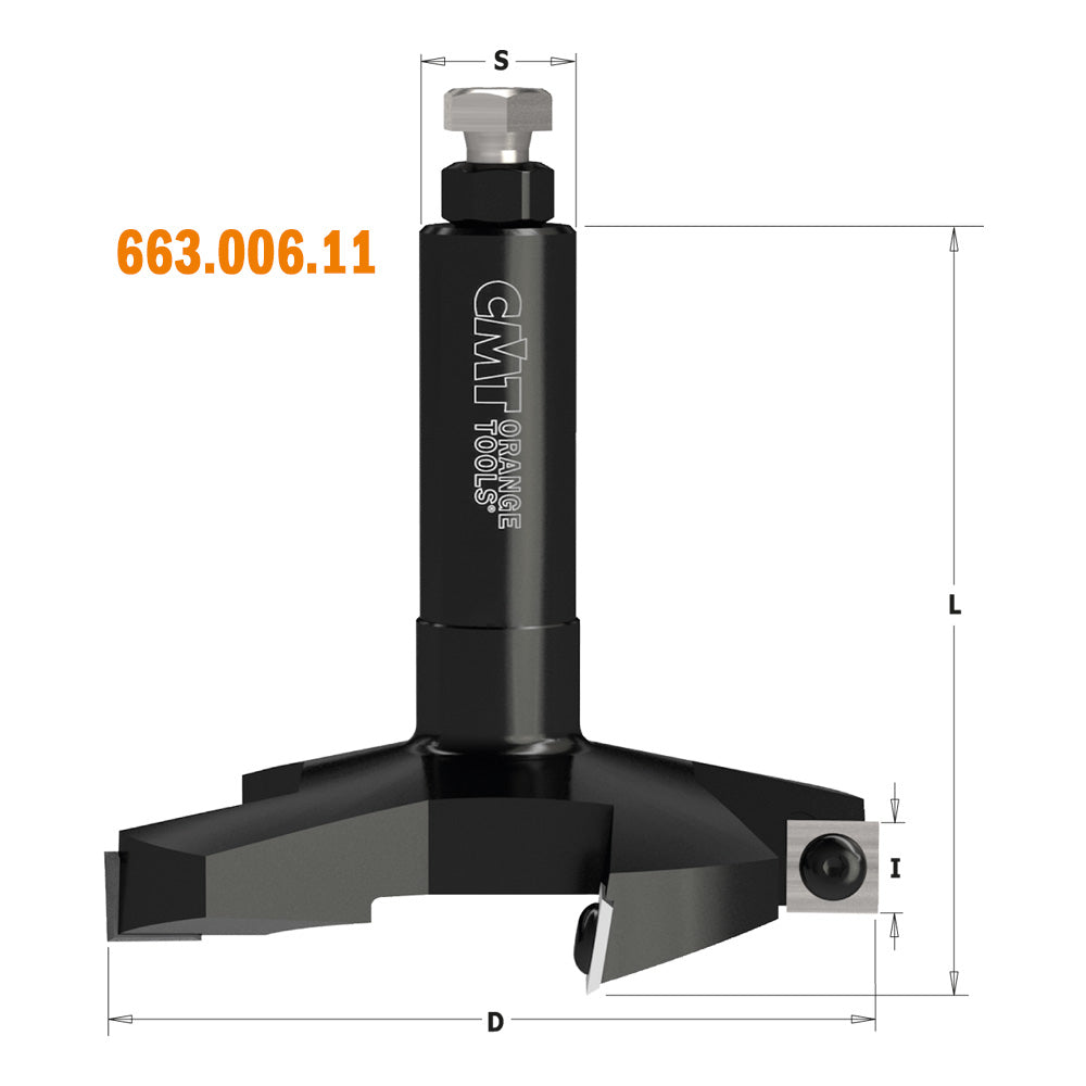 CMT 663.005.11 SPOILBOARD SURFACING ROUTER CUTTERS WITH INSERT KNIVES D=1-1/2’’