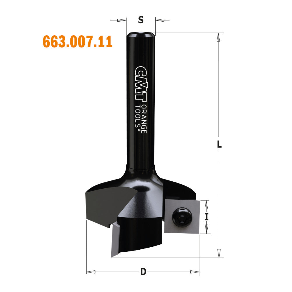 CMT 663.005.11 SPOILBOARD SURFACING ROUTER CUTTERS WITH INSERT KNIVES D=1-1/2’’