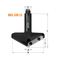 CMT 663.102.11 V-GROOVE & FOLDING CNC BIT D=1-21/32’’ (60°)  S=20mm