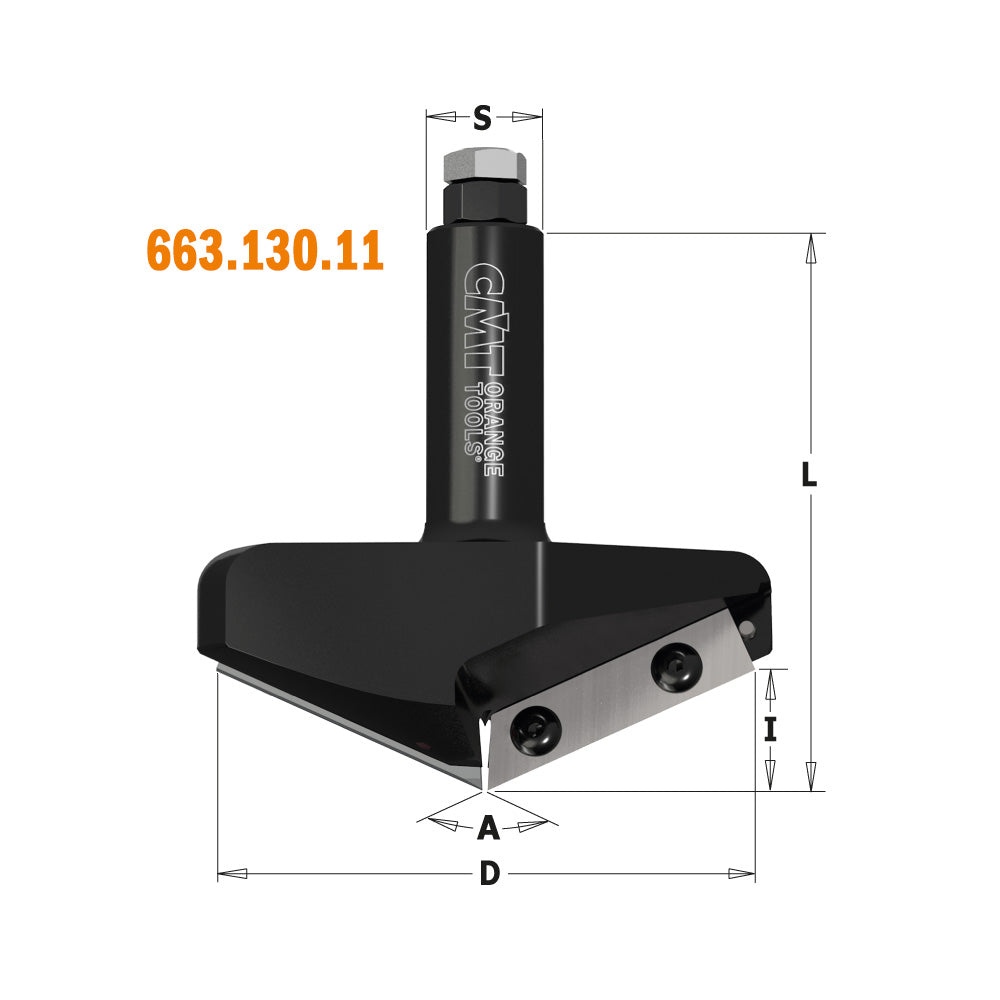 CMT 663.103.11 V-GROOVE & FOLDING CNC BIT D=1-3/8” (45°)  S=20mm