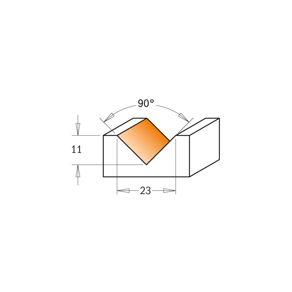 CMT 665.201.11 V-GROOVING & SIGNMAKING ROUTER BITS D=29/32”x7/16” (90°)  S=1/4”