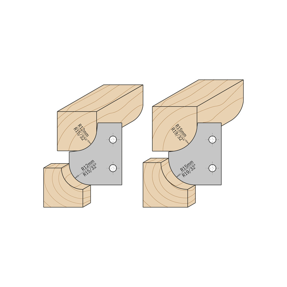 CMT 694.007.31 ROUNDOVER & COVE CUTTER HEADS D=4-3/4’’  B=1-1/4”