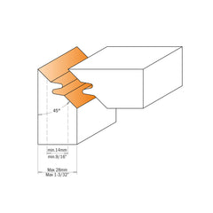 CMT 694.011.31 45° LOCK MITER CUTTER HEADS D=5-1/2’’  B=1-1/4”